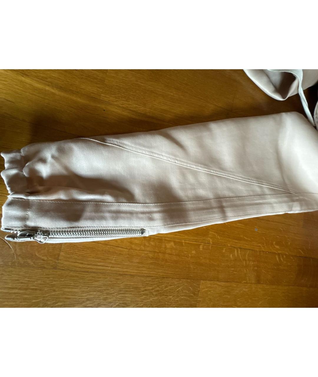 ERMANNO SCERVINO Бежевые шелковые прямые брюки, фото 4