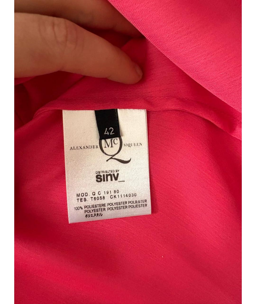 ALEXANDER MCQUEEN Коралловая полиэстеровая блузы, фото 5