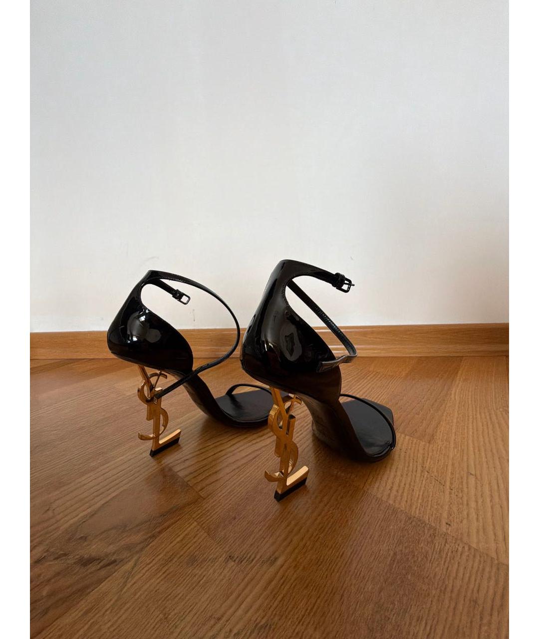 SAINT LAURENT Черные туфли из лакированной кожи, фото 3