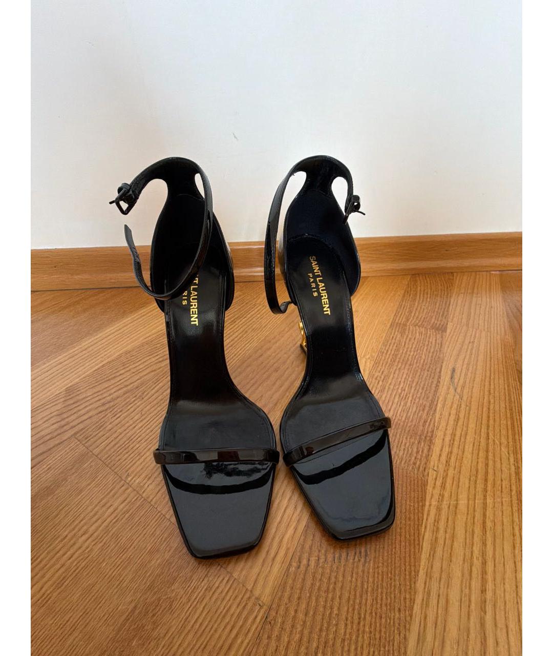 SAINT LAURENT Черные туфли из лакированной кожи, фото 2