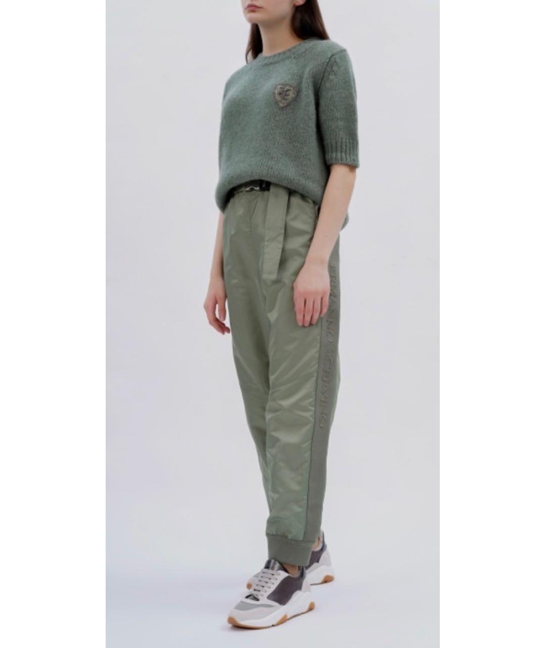 ERMANNO SCERVINO Зеленые полиамидовые прямые брюки, фото 2