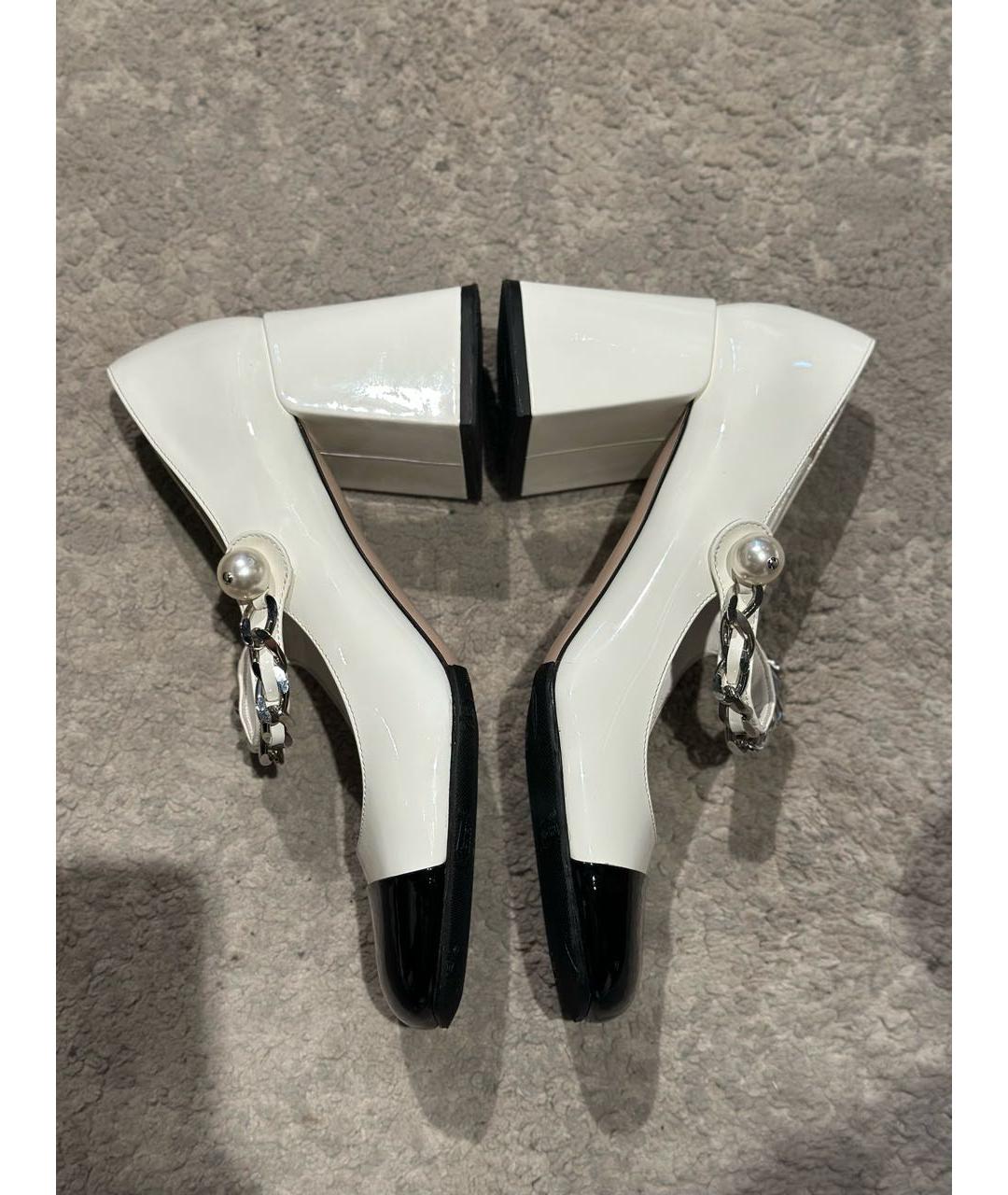MIU MIU Белые туфли из лакированной кожи, фото 6