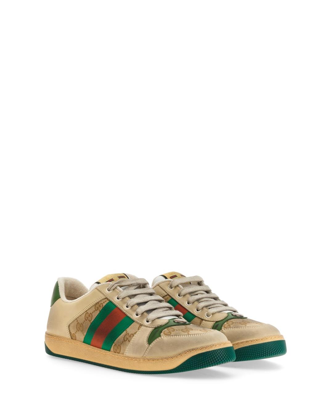 GUCCI Мульти текстильные низкие кроссовки / кеды, фото 2