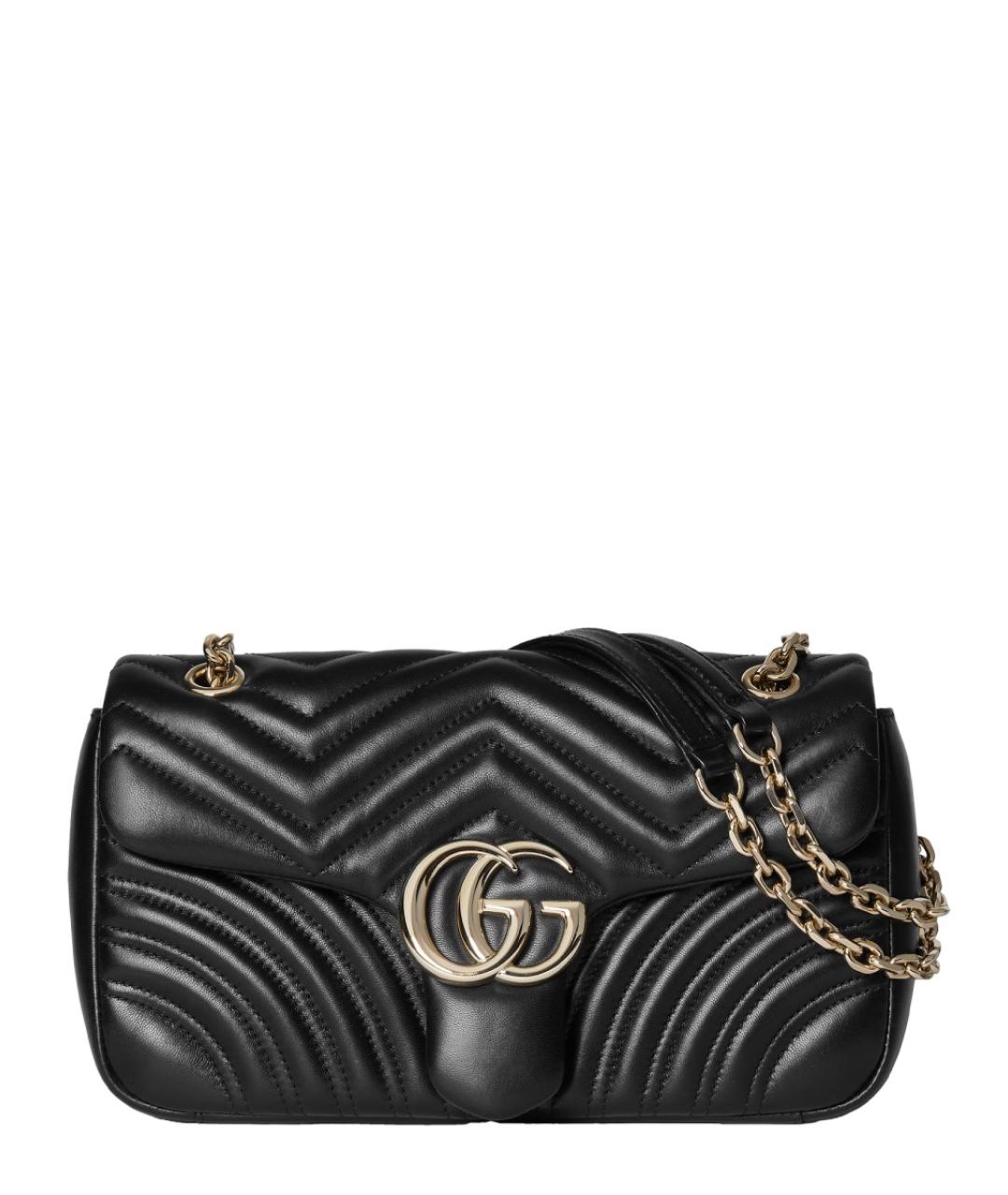 GUCCI Черная кожаная сумка через плечо, фото 1