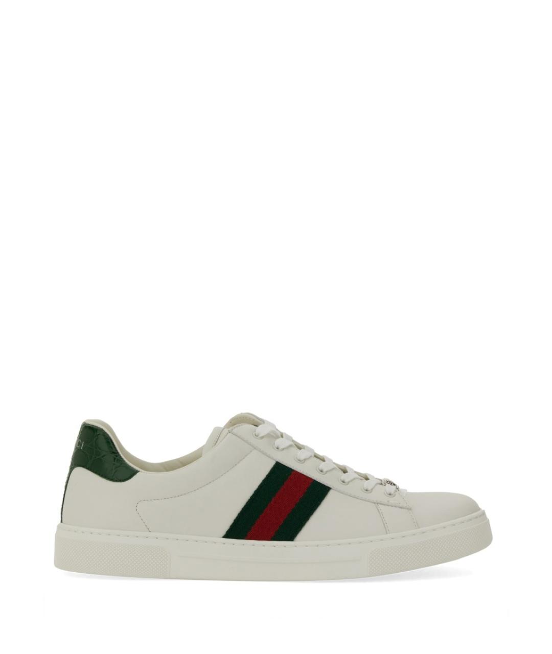 GUCCI Белые кожаные кроссовки, фото 1