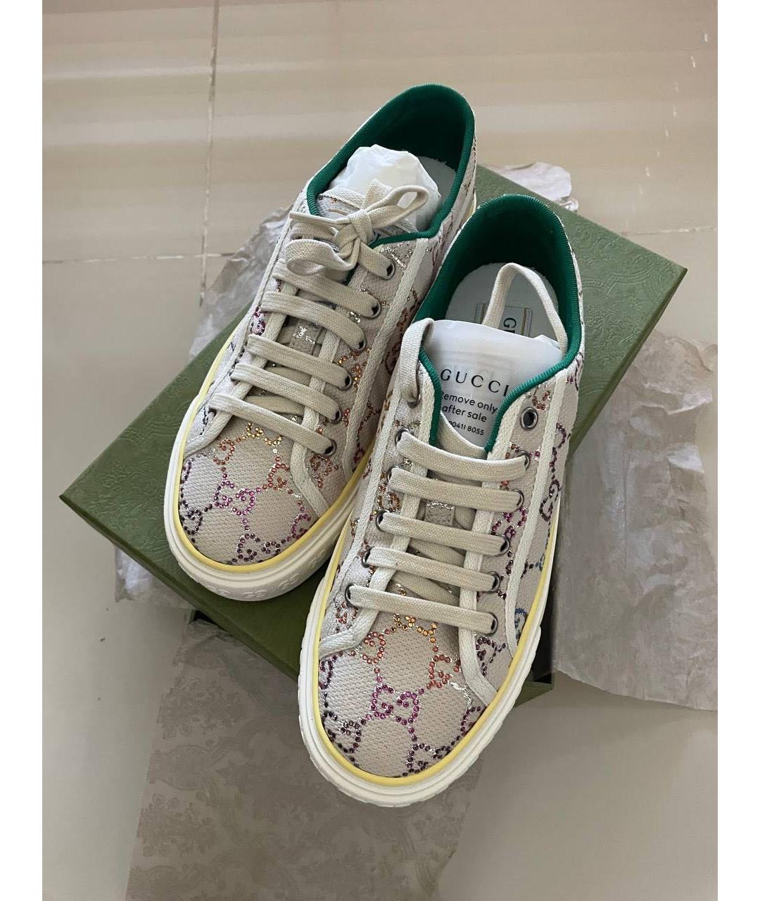 GUCCI Бежевые текстильные кеды, фото 2