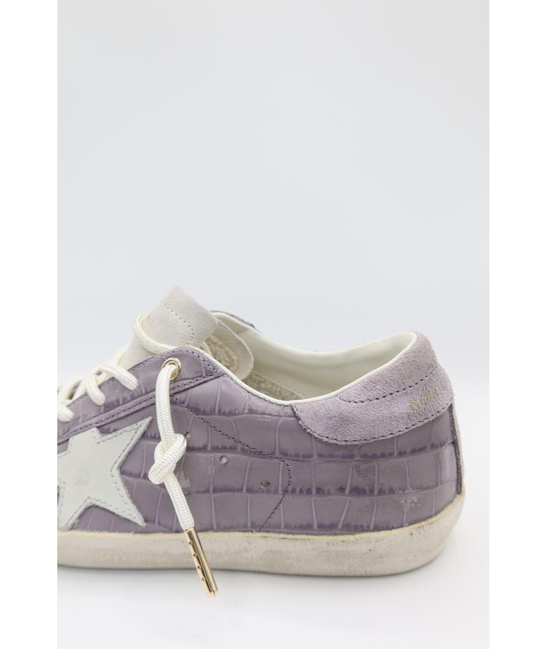 GOLDEN GOOSE DELUXE BRAND Фиолетовые кожаные кеды, фото 3