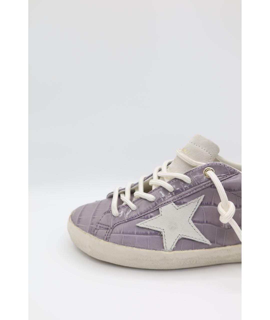 GOLDEN GOOSE DELUXE BRAND Фиолетовые кожаные кеды, фото 2