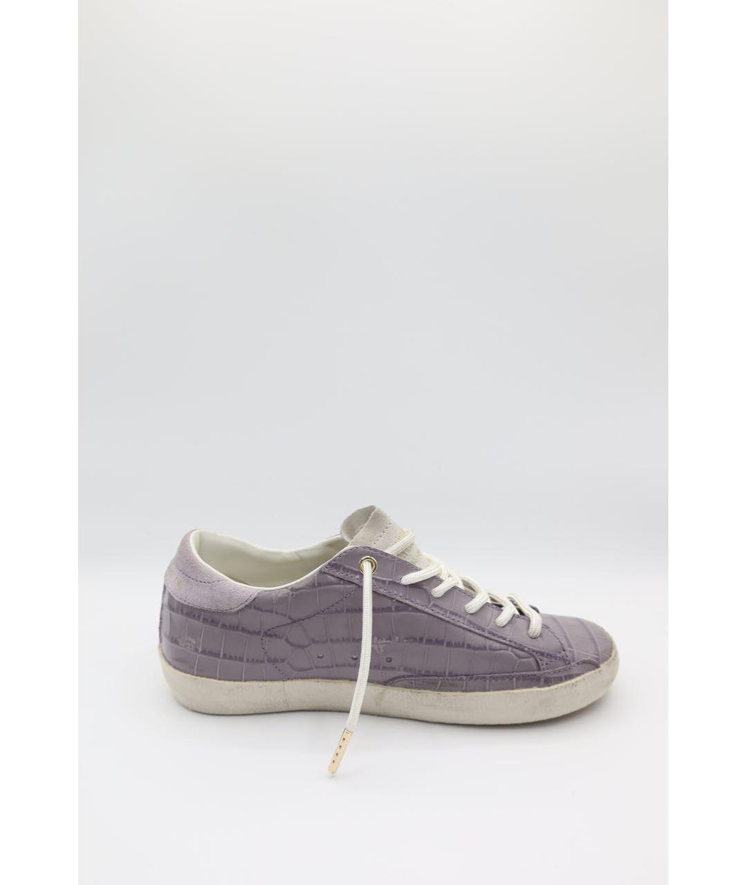 GOLDEN GOOSE DELUXE BRAND Фиолетовые кожаные кеды, фото 4