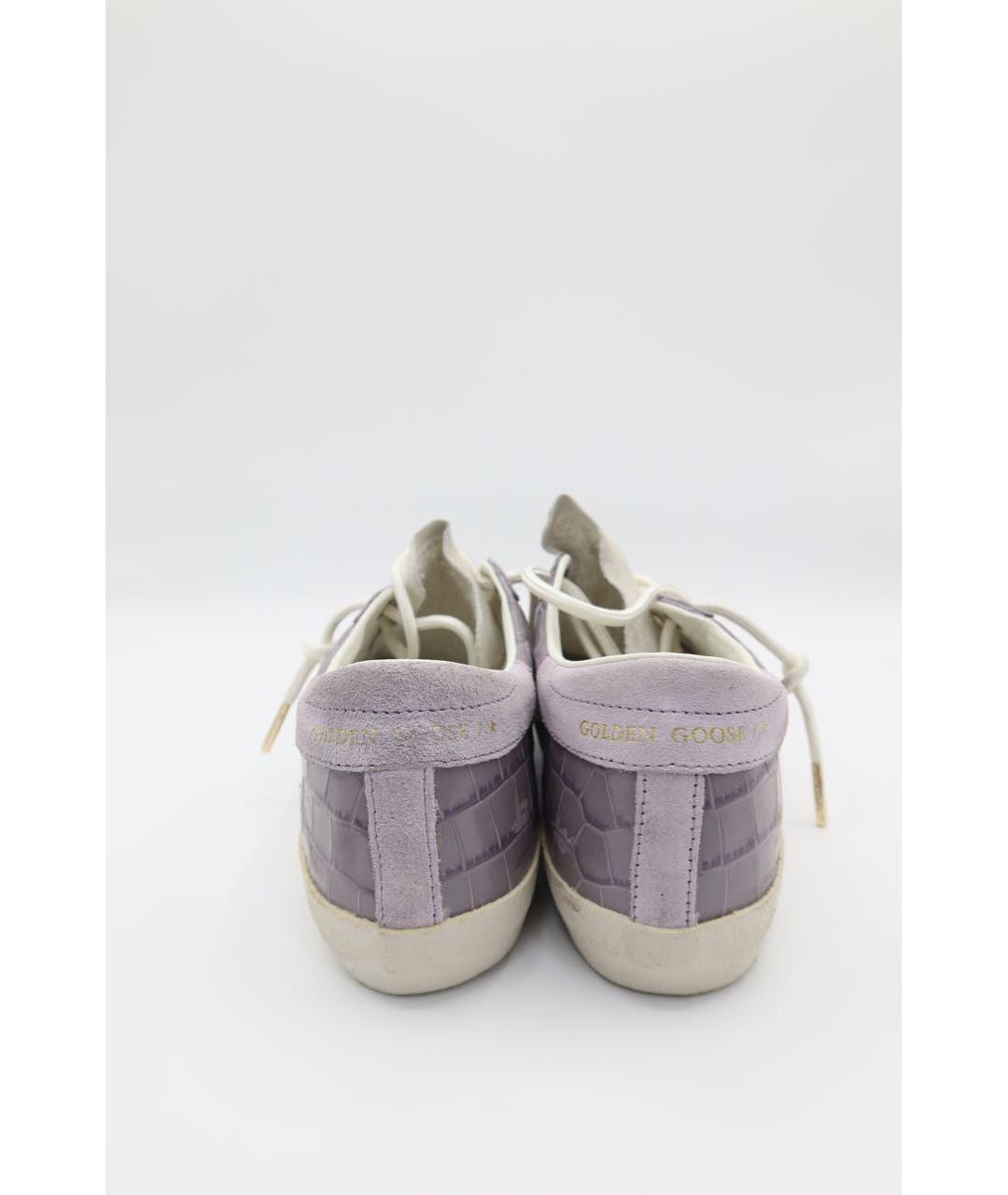 GOLDEN GOOSE DELUXE BRAND Фиолетовые кожаные кеды, фото 5