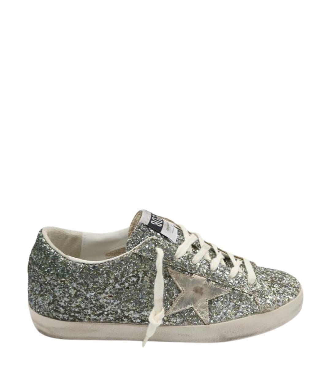 GOLDEN GOOSE DELUXE BRAND Серебряные кожаные кеды, фото 1