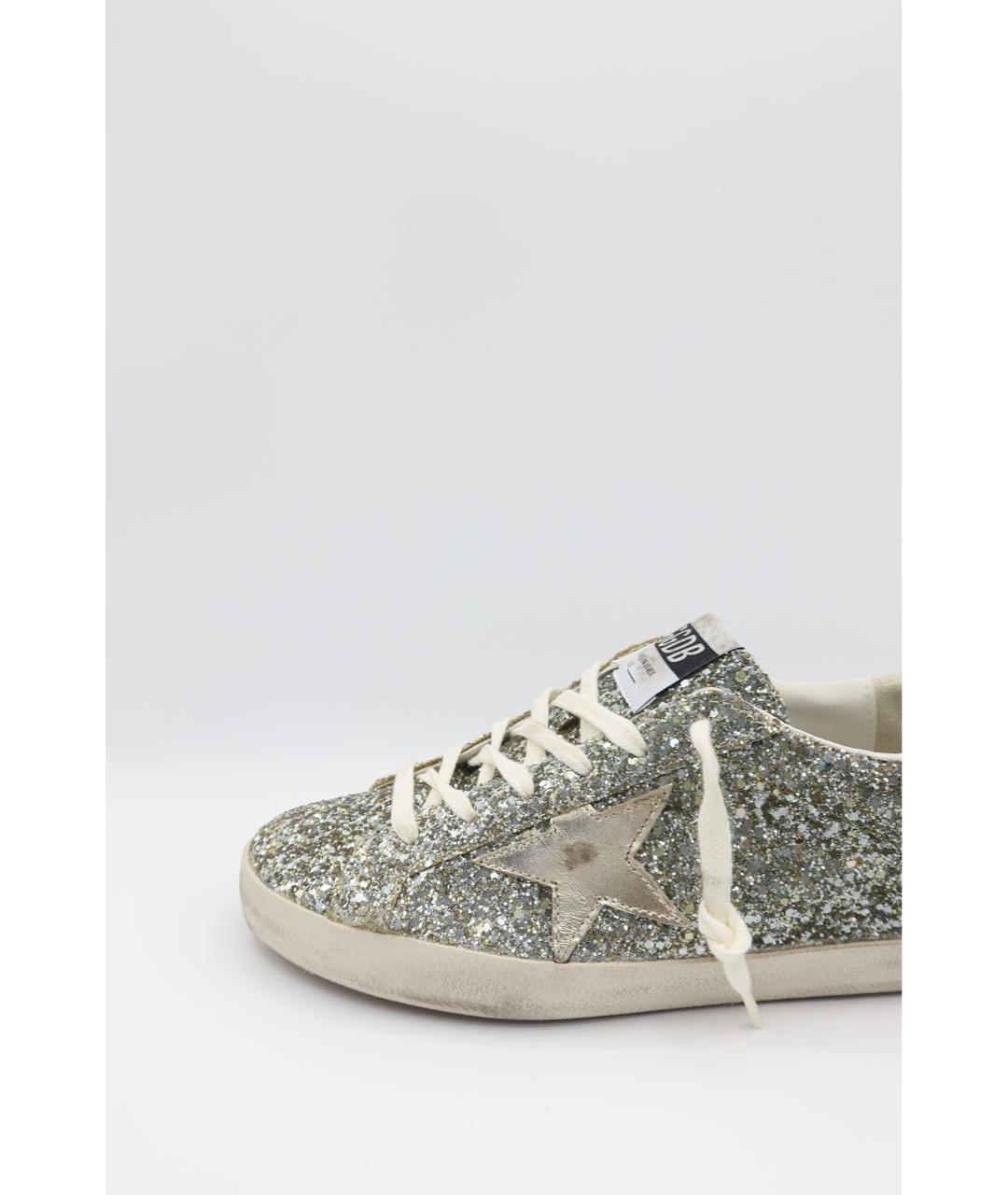 GOLDEN GOOSE DELUXE BRAND Серебряные кожаные кеды, фото 2