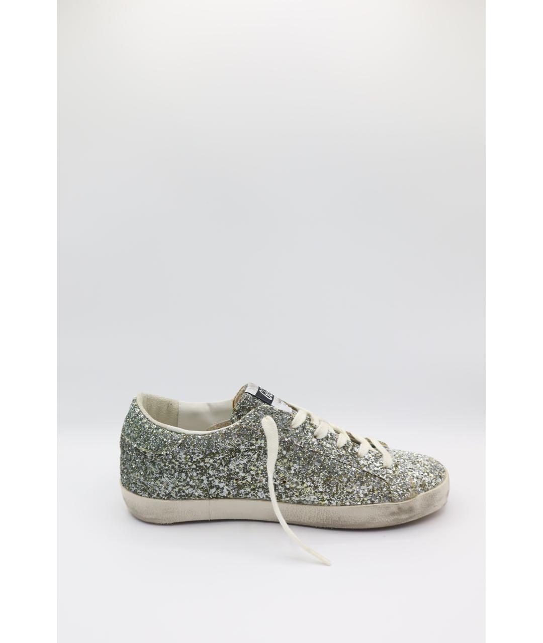 GOLDEN GOOSE DELUXE BRAND Серебряные кожаные кеды, фото 4