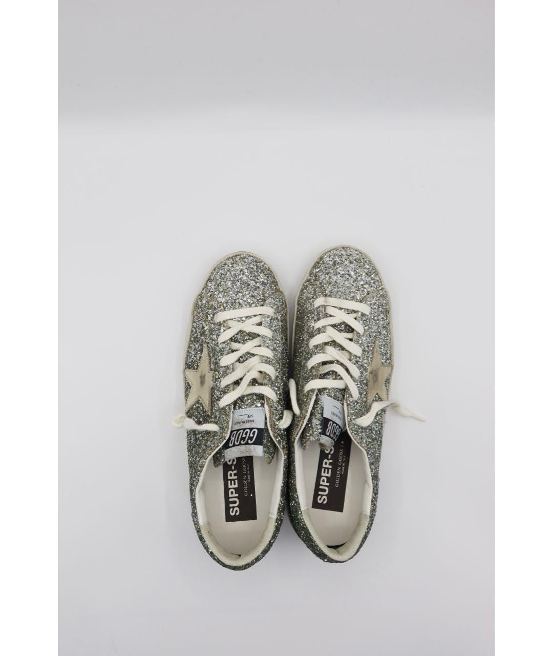 GOLDEN GOOSE DELUXE BRAND Серебряные кожаные кеды, фото 6