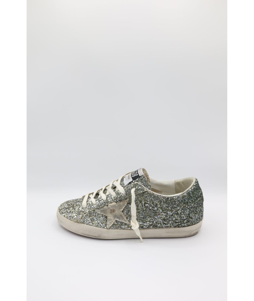 GOLDEN GOOSE DELUXE BRAND Серебряные кожаные кеды, фото 7
