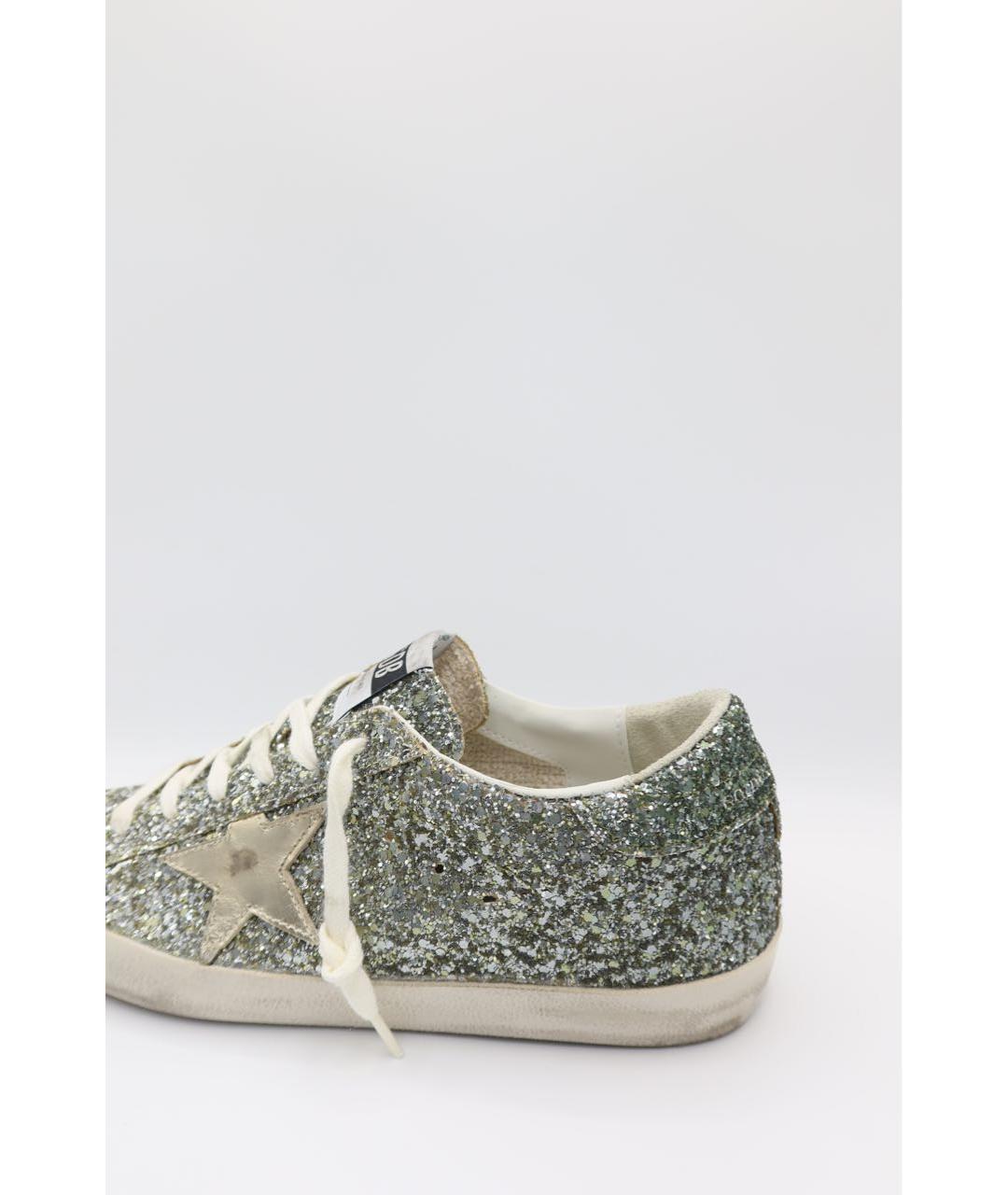 GOLDEN GOOSE DELUXE BRAND Серебряные кожаные кеды, фото 3