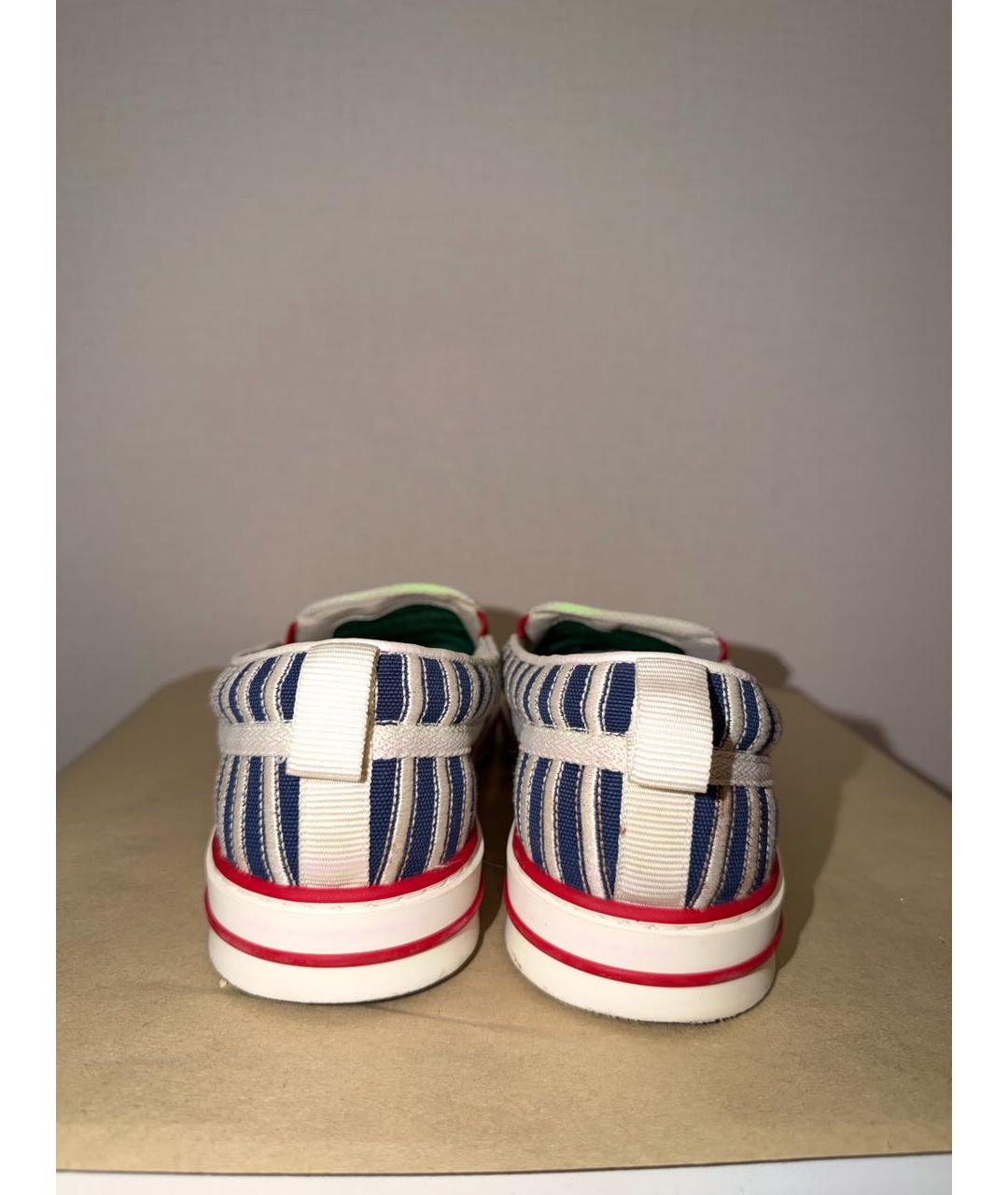 GUCCI Синие текстильные слипоны, фото 4