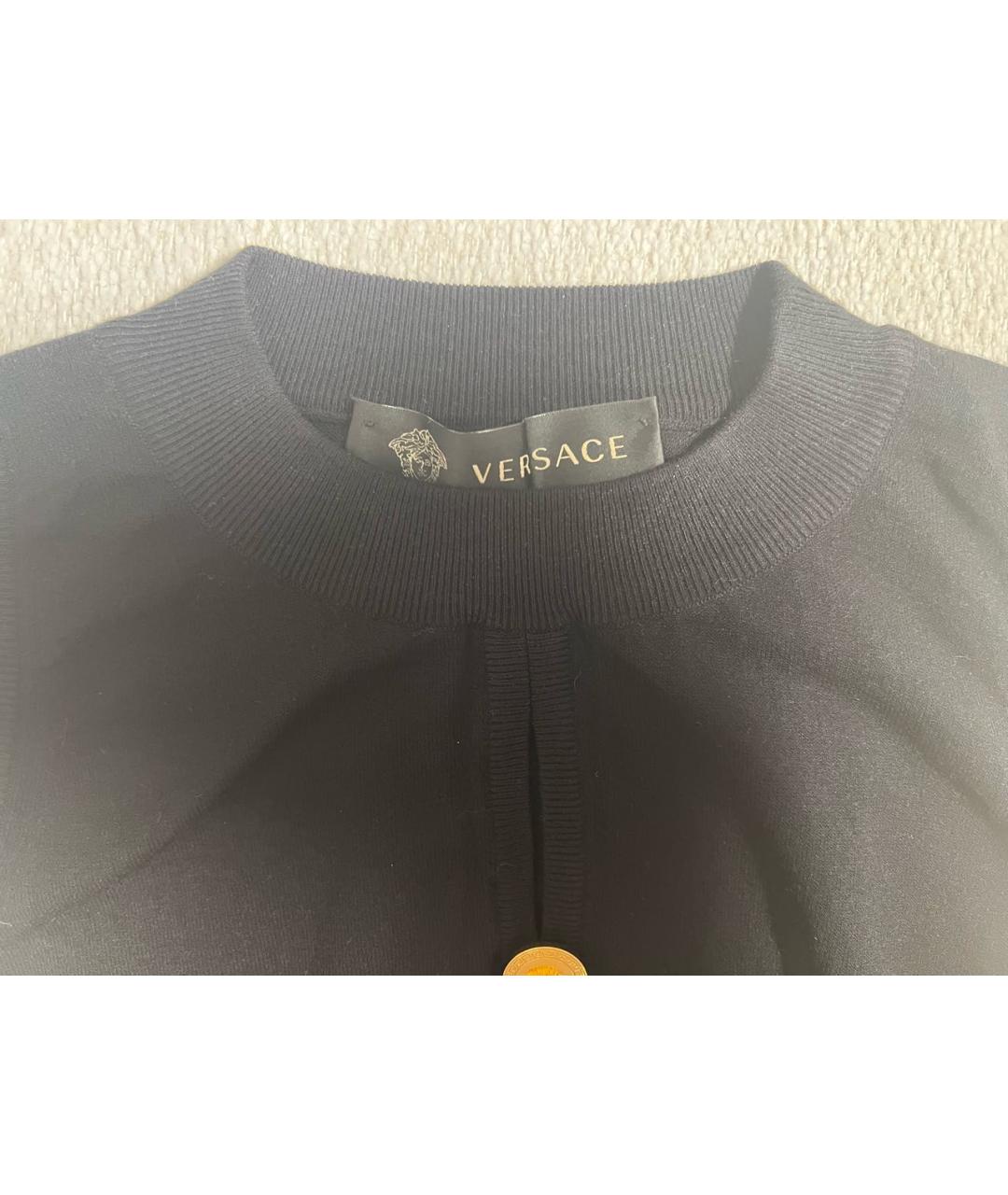 VERSACE Черная хлопковая майка, фото 3