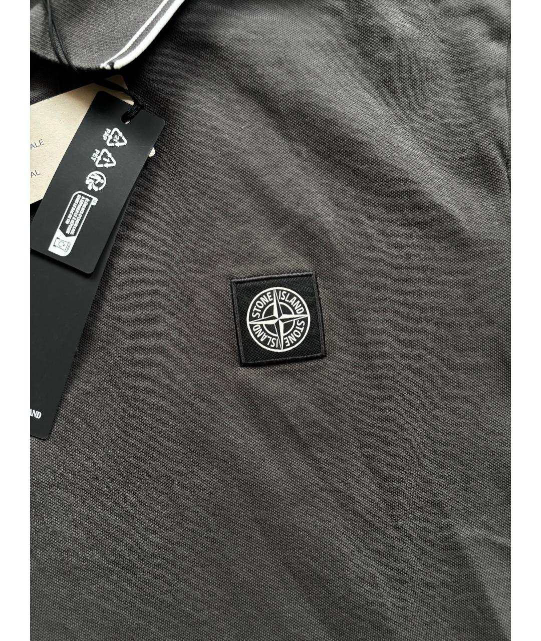 STONE ISLAND Коричневое хлопковое поло с коротким рукавом, фото 4