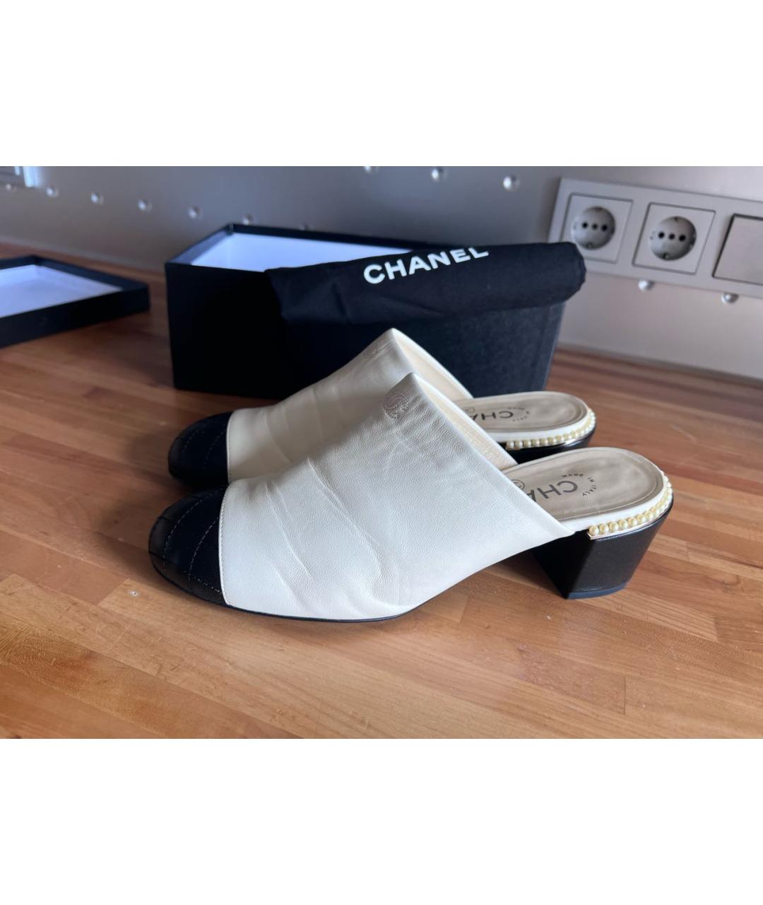 CHANEL Кожаные мюли, фото 7