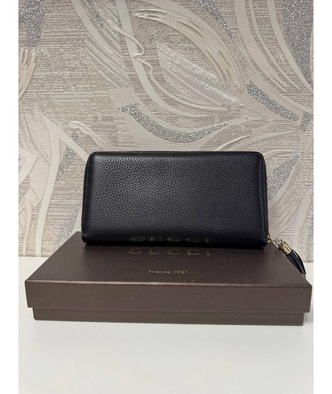 GUCCI Черный кожаный кошелек, фото 2