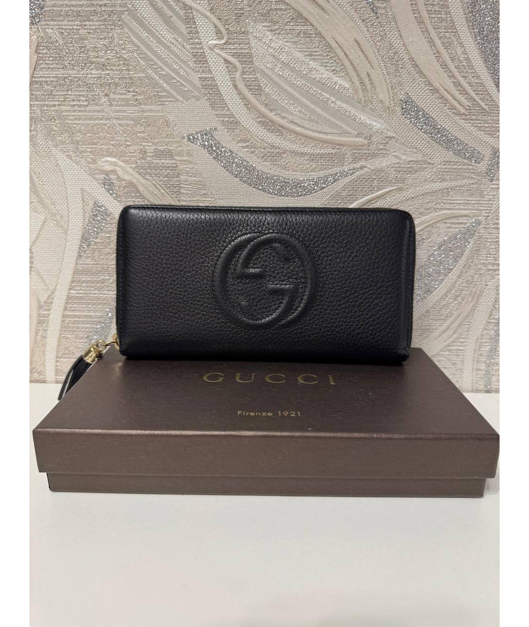 GUCCI Черный кожаный кошелек, фото 7