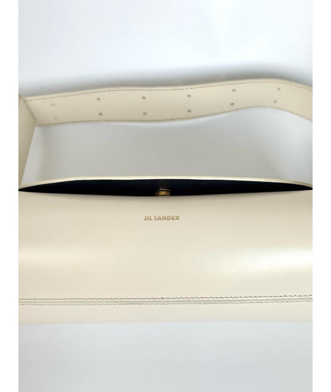 JIL SANDER Белая кожаная сумка через плечо, фото 7