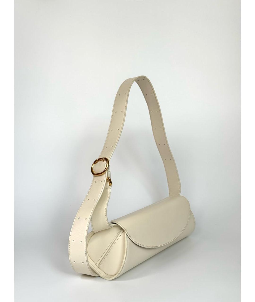 JIL SANDER Белая кожаная сумка через плечо, фото 2