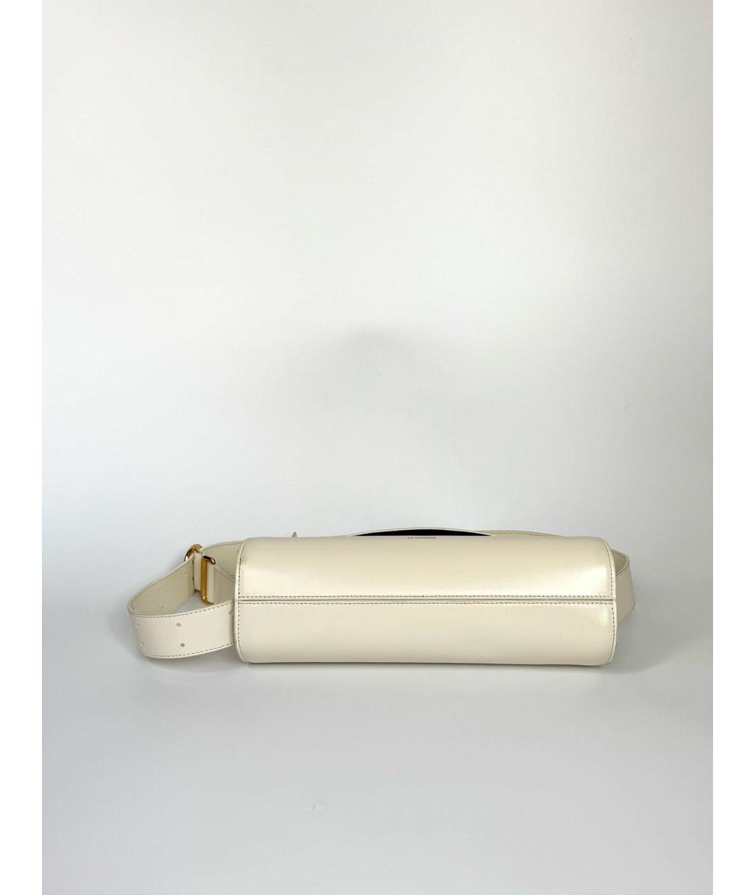 JIL SANDER Белая кожаная сумка через плечо, фото 5