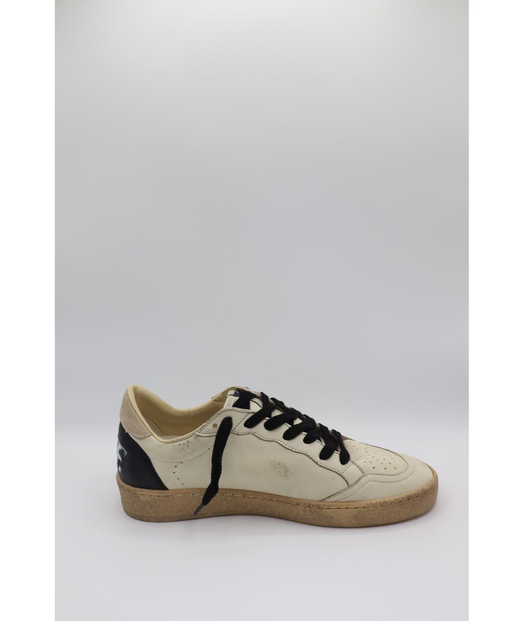 GOLDEN GOOSE DELUXE BRAND Бежевые кожаные низкие кроссовки / кеды, фото 4