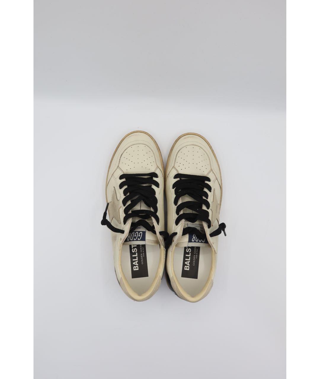 GOLDEN GOOSE DELUXE BRAND Бежевые кожаные низкие кроссовки / кеды, фото 6