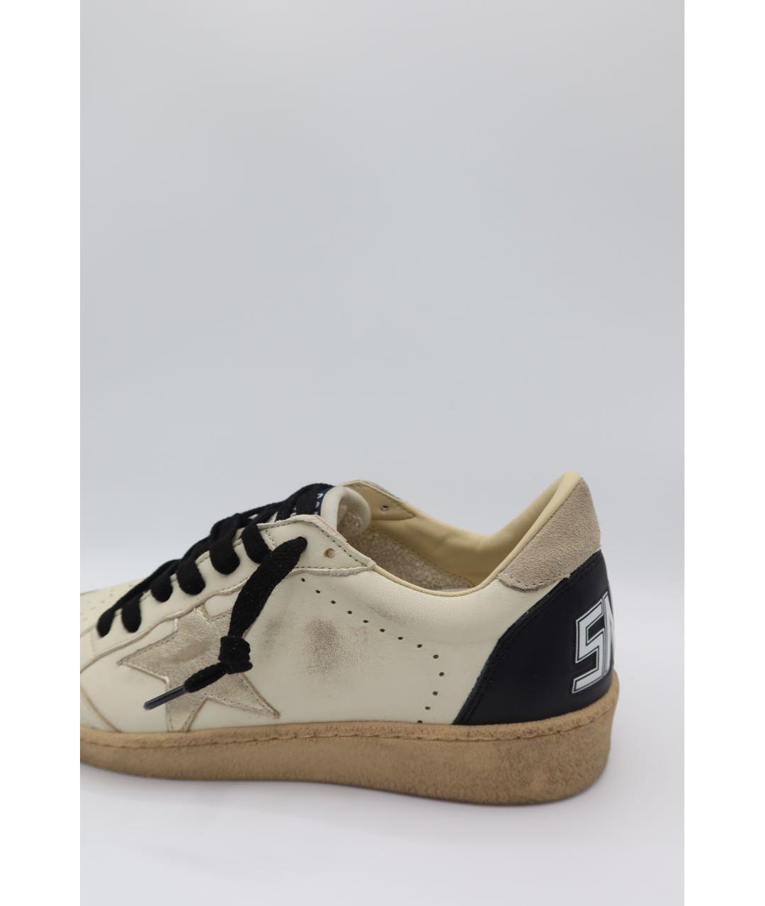 GOLDEN GOOSE DELUXE BRAND Бежевые кожаные низкие кроссовки / кеды, фото 3