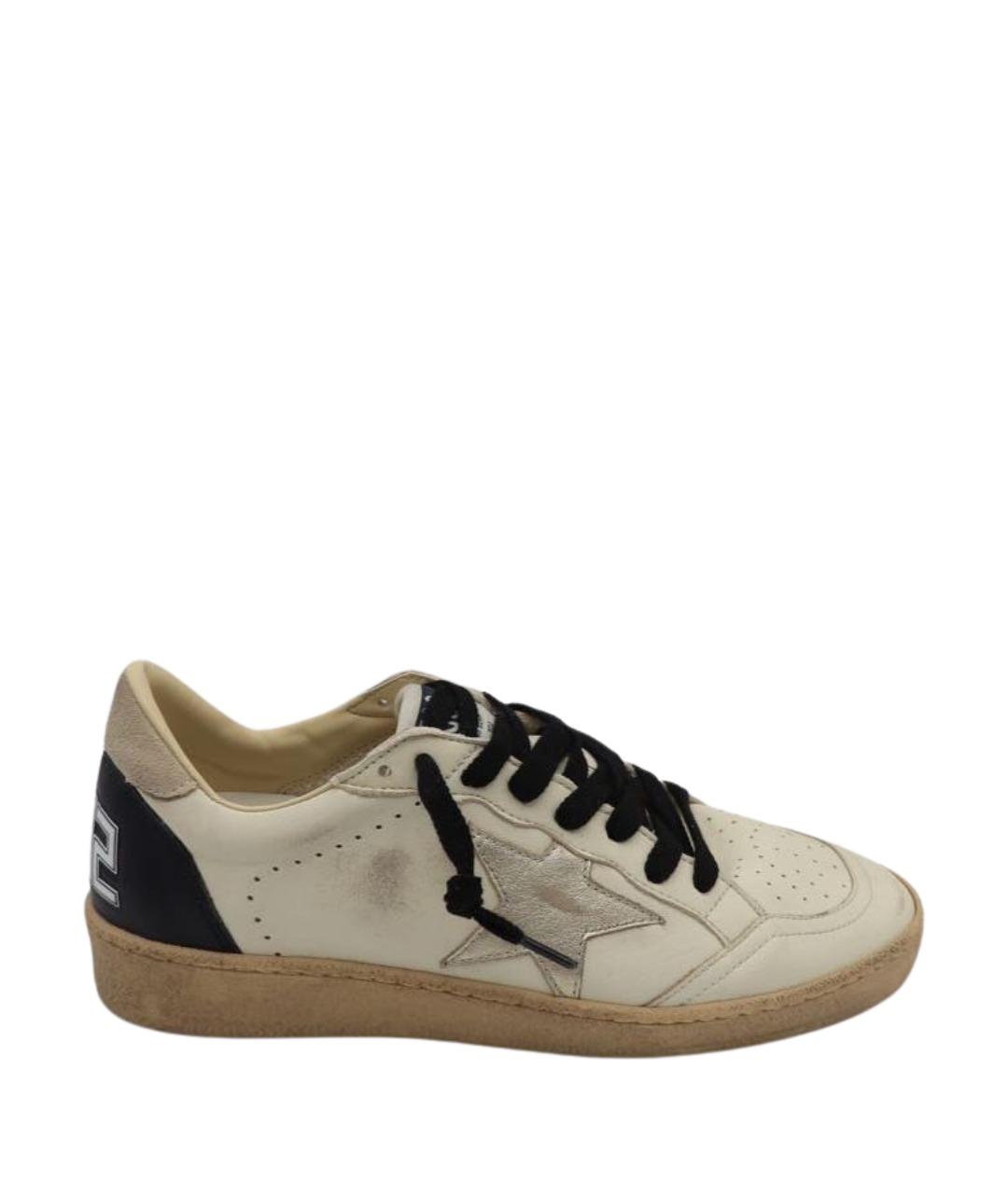 GOLDEN GOOSE DELUXE BRAND Бежевые кожаные низкие кроссовки / кеды, фото 1