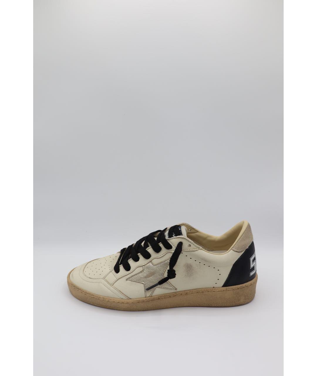 GOLDEN GOOSE DELUXE BRAND Бежевые кожаные низкие кроссовки / кеды, фото 7