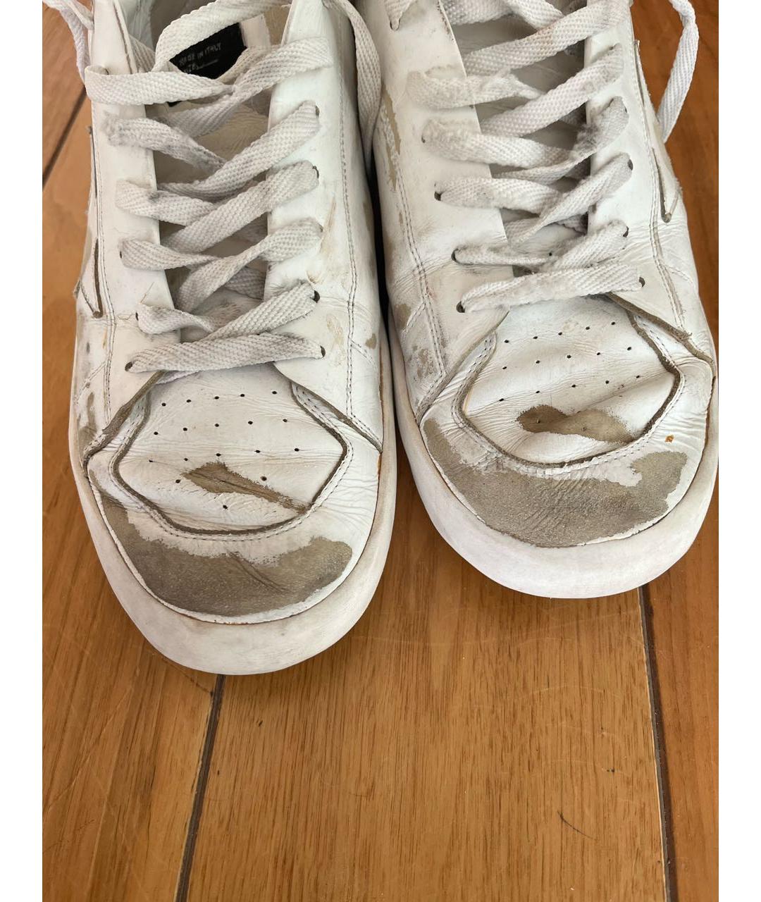 GOLDEN GOOSE DELUXE BRAND Белые кожаные низкие кроссовки / кеды, фото 3