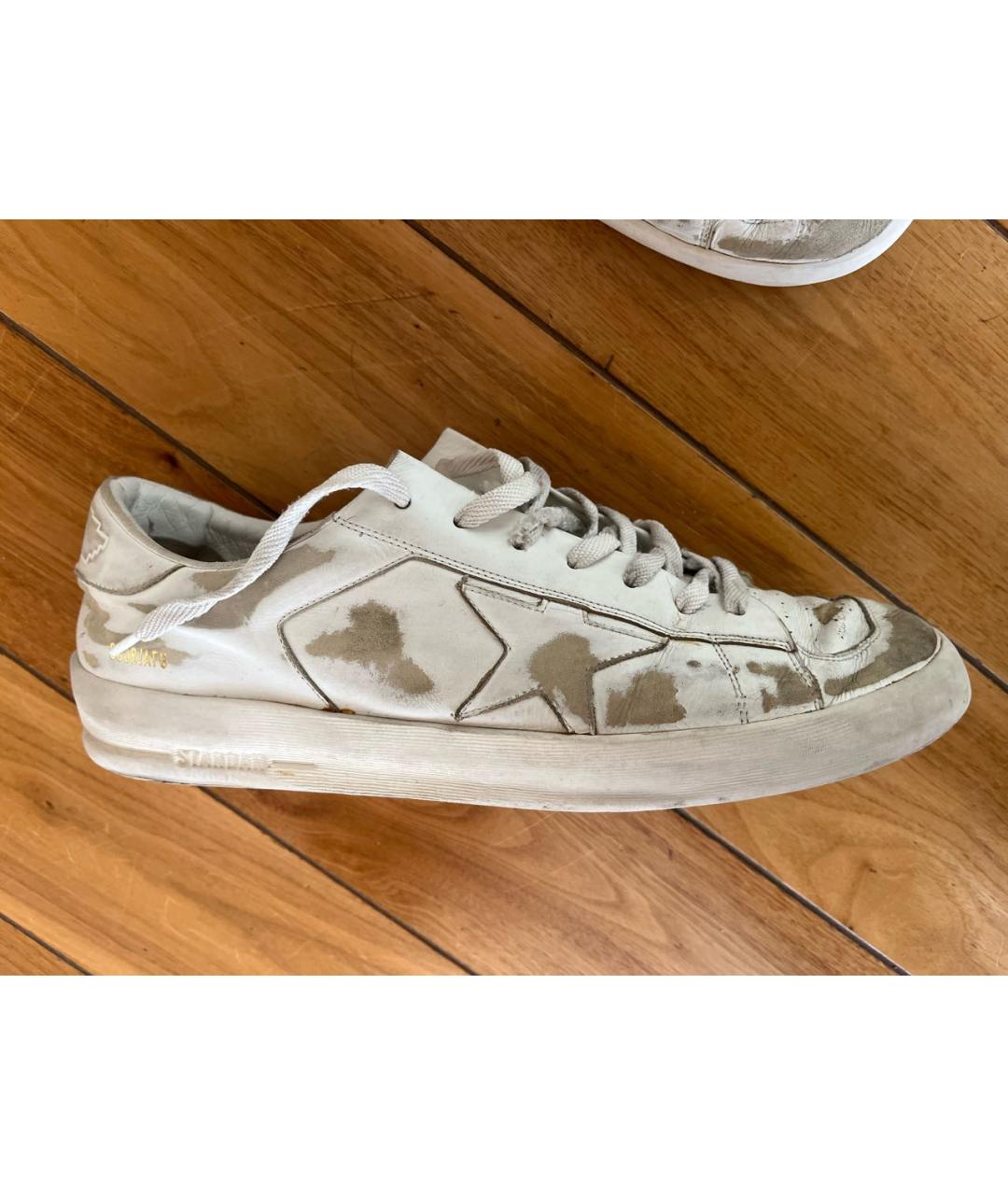GOLDEN GOOSE DELUXE BRAND Белые кожаные низкие кроссовки / кеды, фото 7