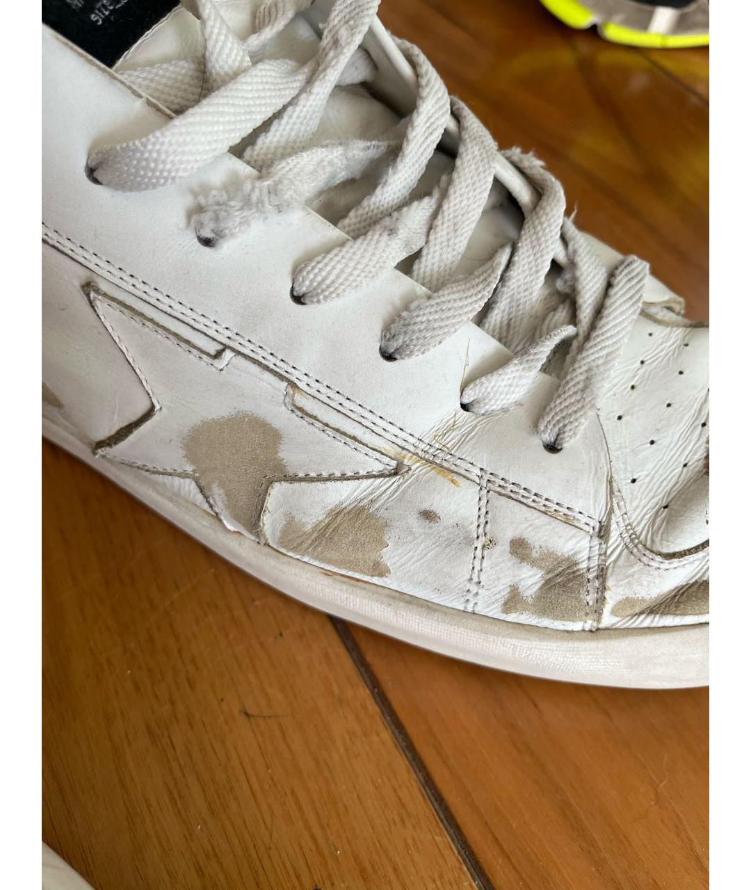 GOLDEN GOOSE DELUXE BRAND Белые кожаные низкие кроссовки / кеды, фото 6