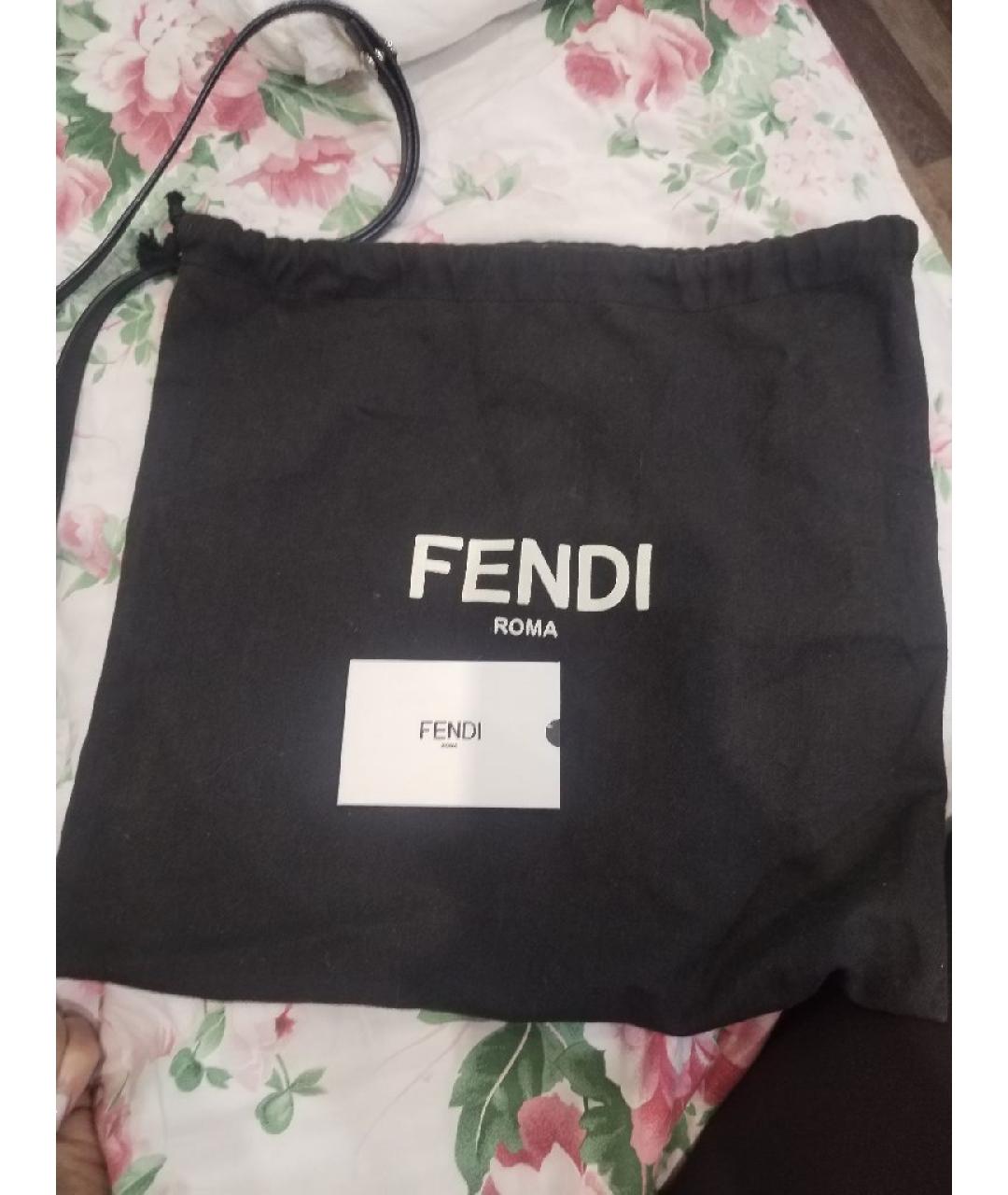 FENDI Черная кожаная сумка через плечо, фото 8