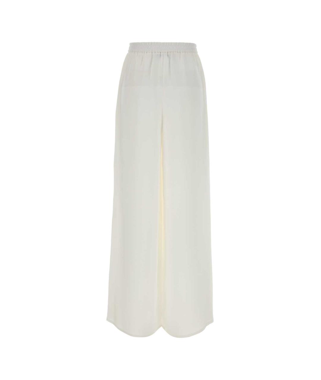 MAX MARA Белые шелковые прямые брюки, фото 2