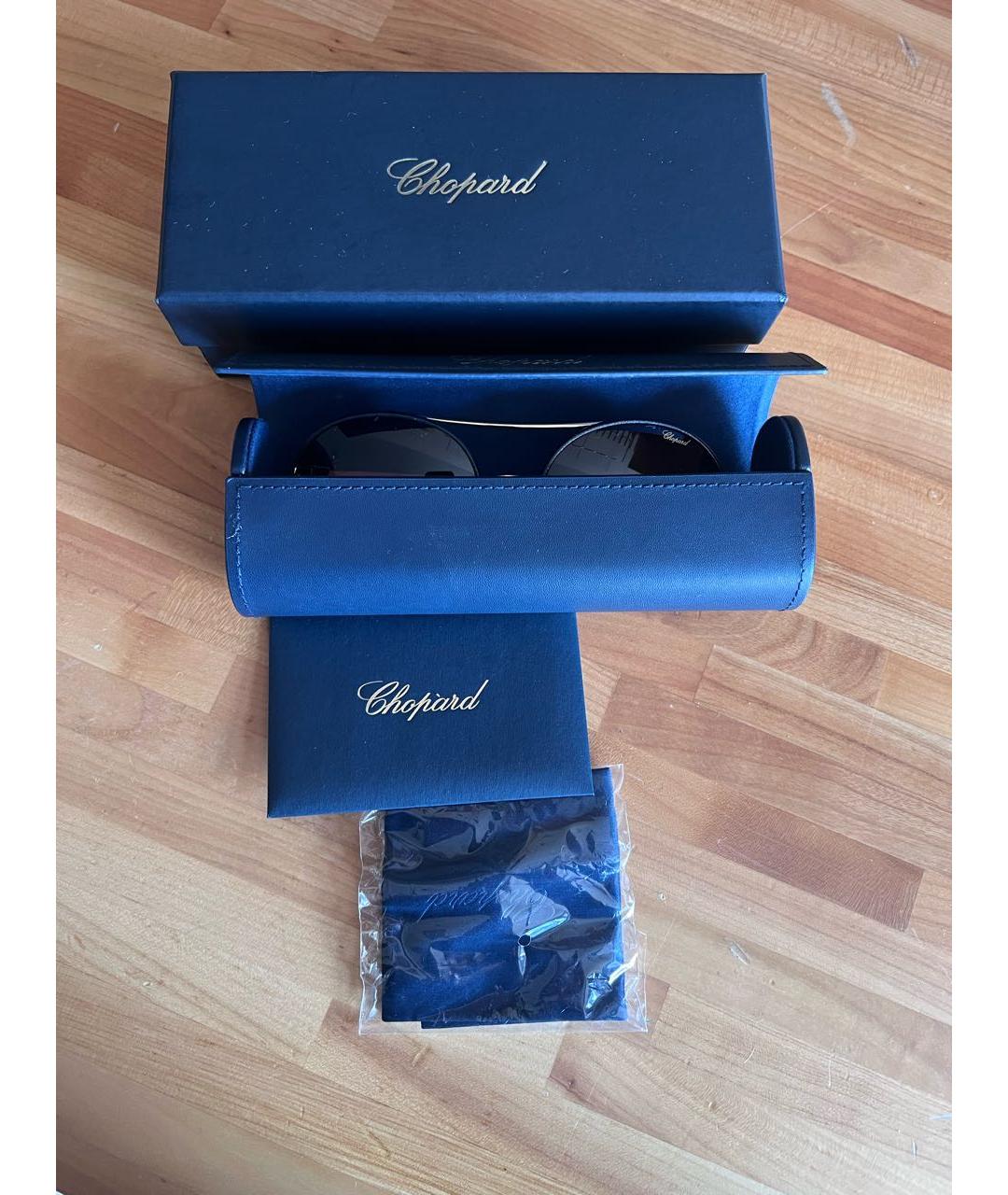 CHOPARD Темно-синие металлические солнцезащитные очки, фото 4