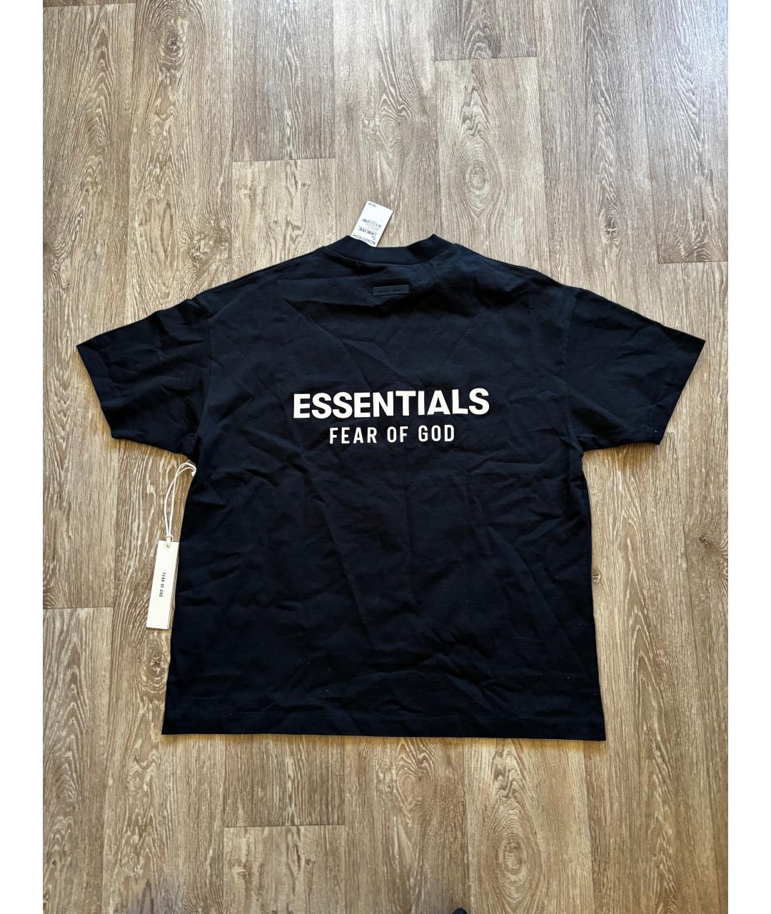 FEAR OF GOD ESSENTIALS Черная хлопковая футболка, фото 5