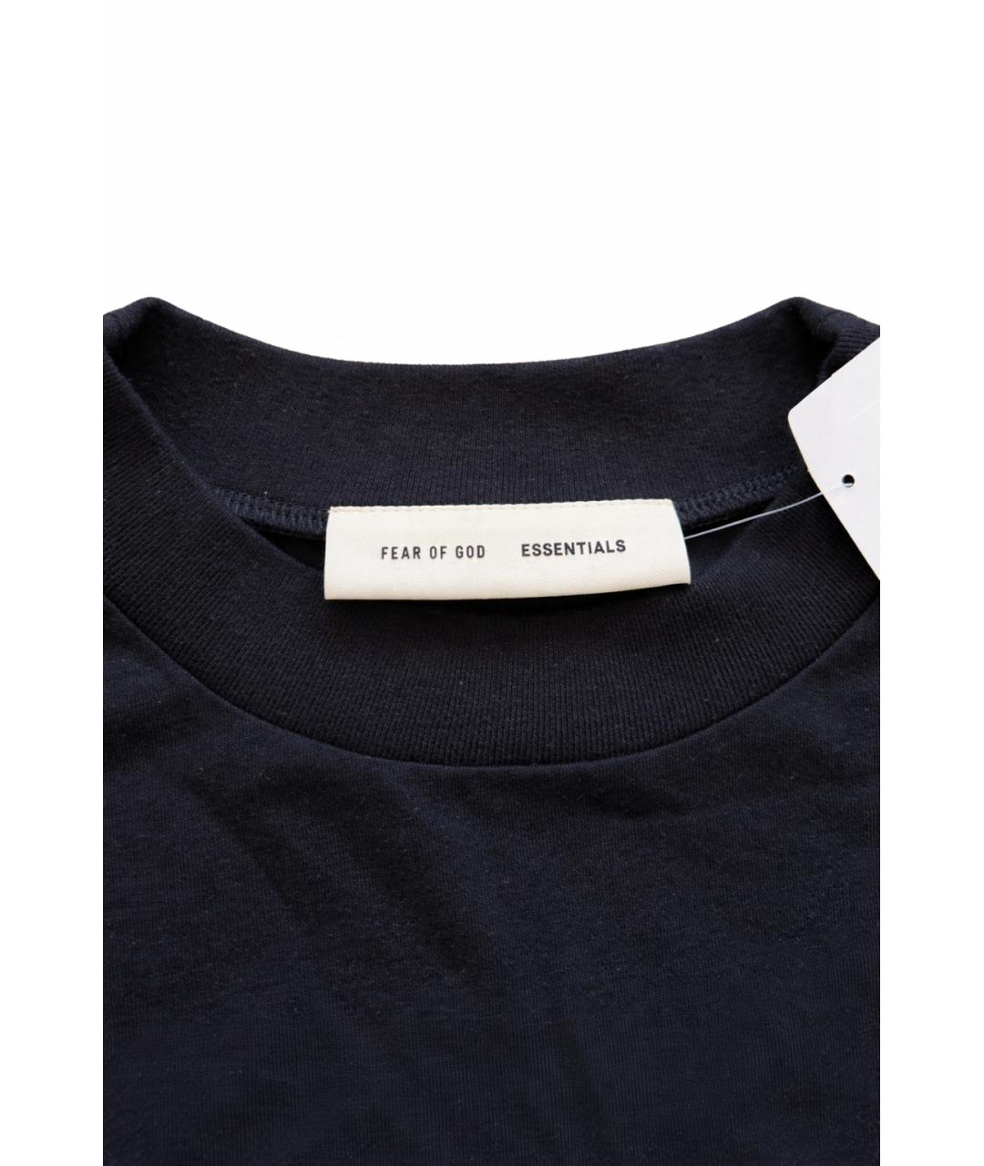 FEAR OF GOD ESSENTIALS Черная хлопковая футболка, фото 4