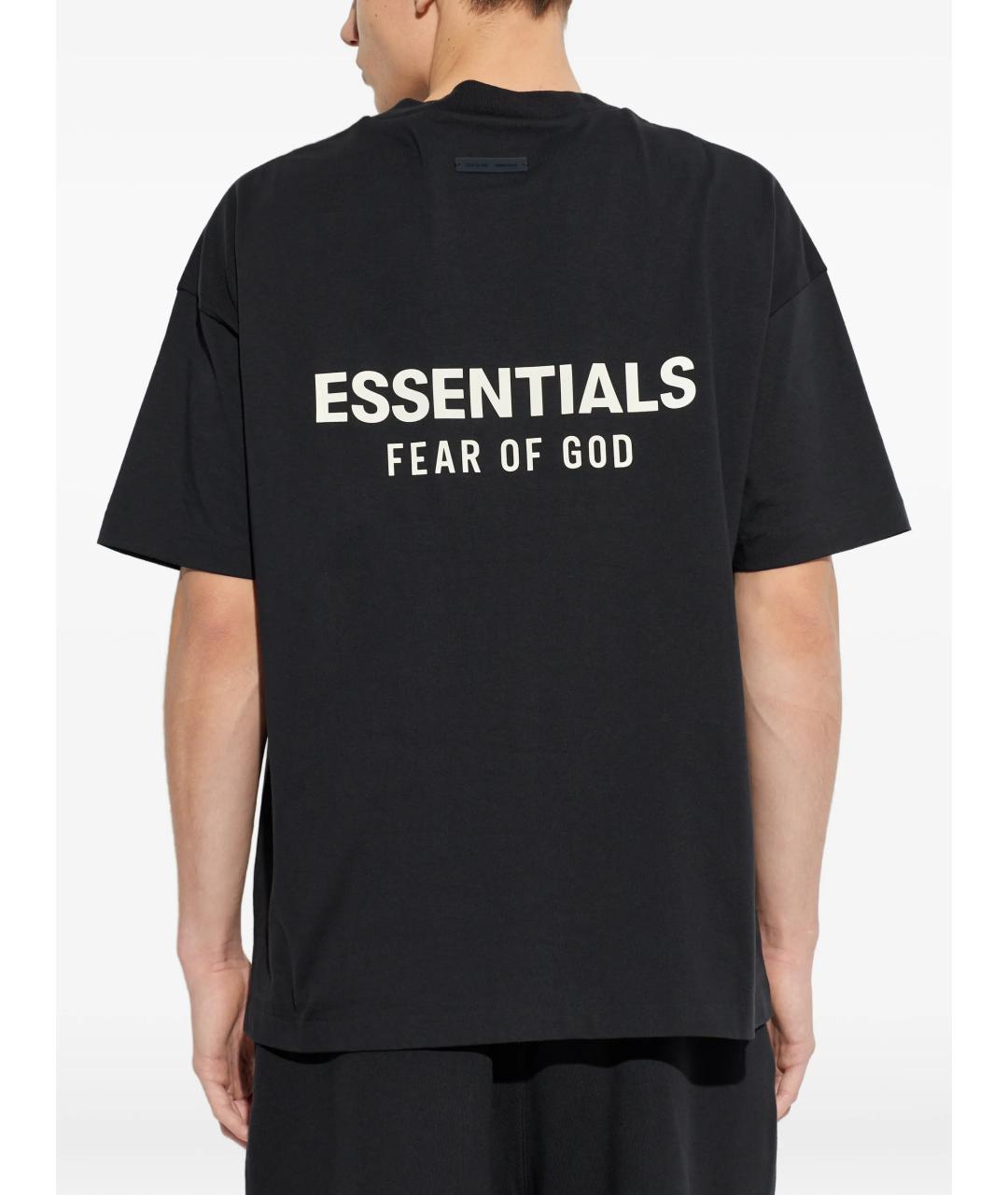 FEAR OF GOD ESSENTIALS Черная хлопковая футболка, фото 6