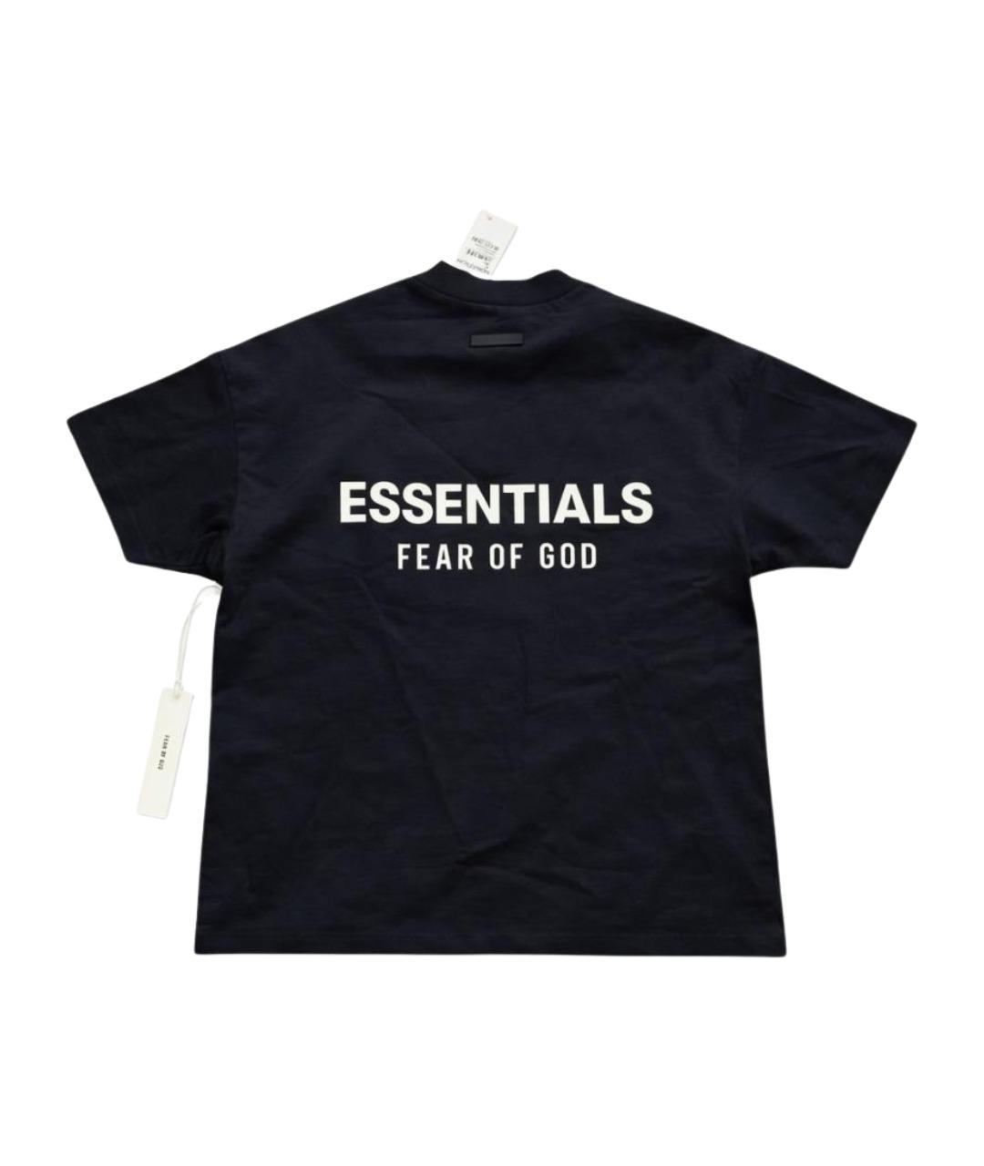 FEAR OF GOD ESSENTIALS Черная хлопковая футболка, фото 2