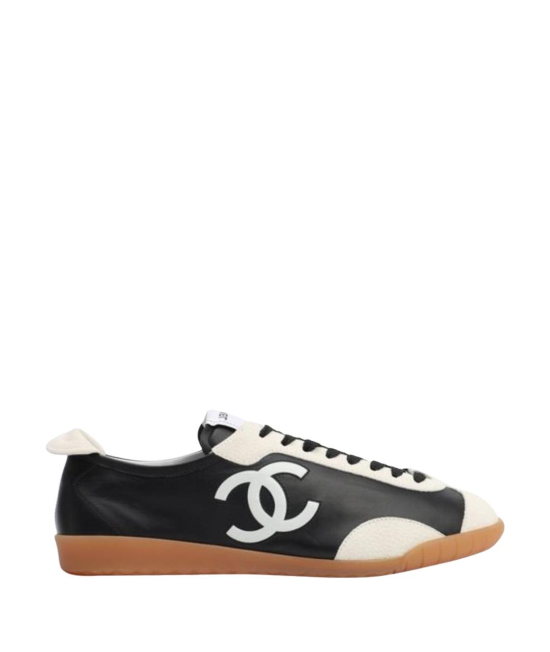 CHANEL Черные кеды из лакированной кожи, фото 1