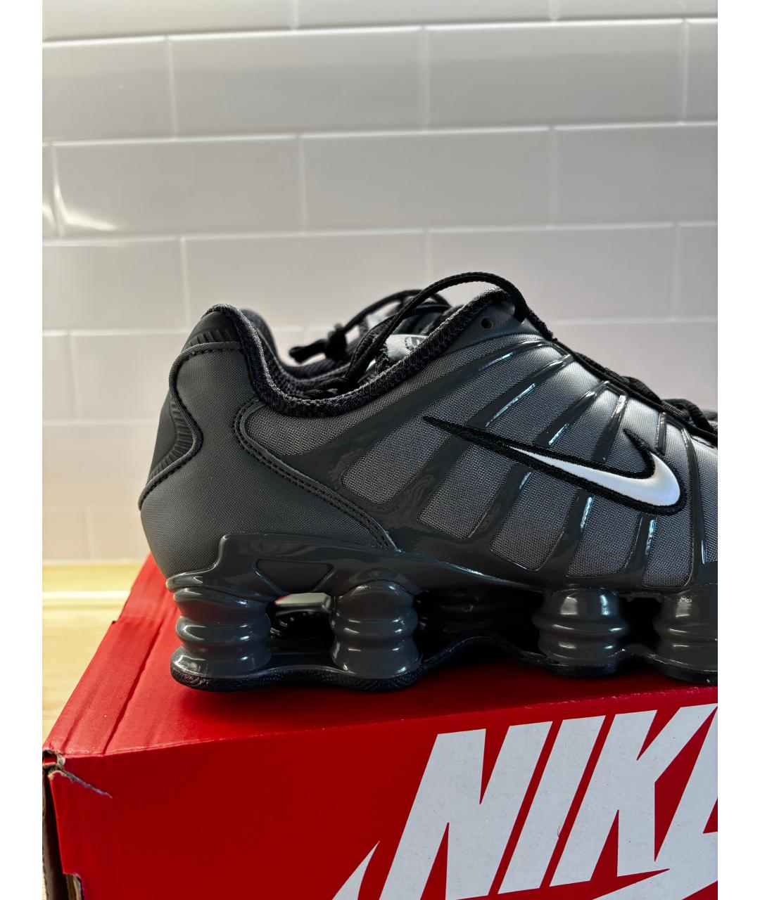 NIKE Антрацитовые синтетические низкие кроссовки / кеды, фото 4