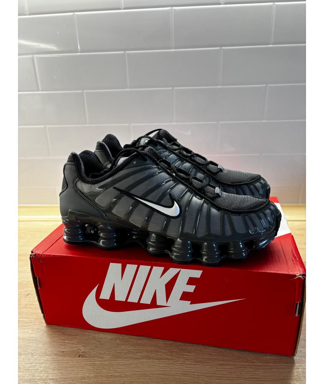 NIKE Антрацитовые синтетические низкие кроссовки / кеды, фото 3