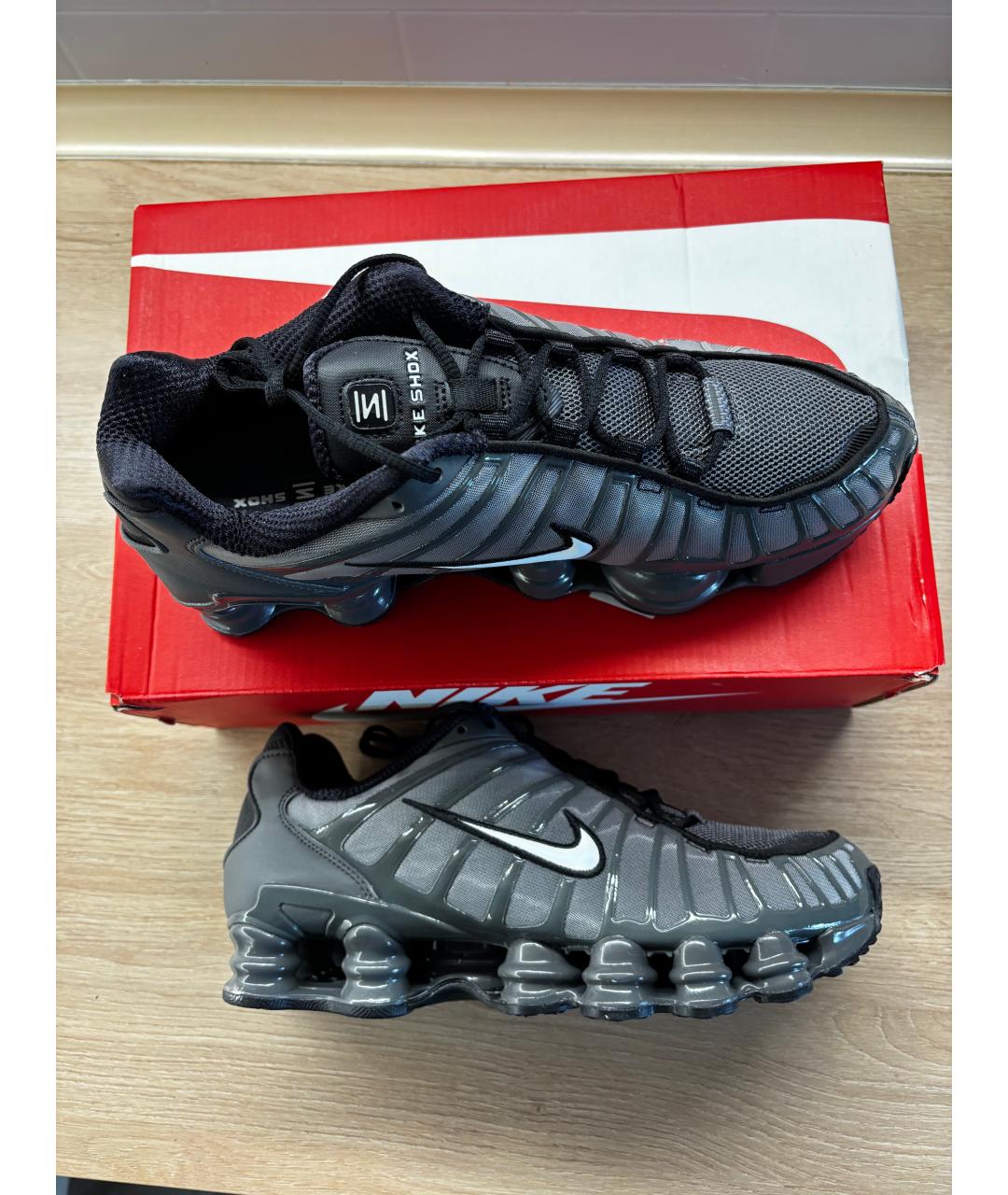 NIKE Антрацитовые синтетические низкие кроссовки / кеды, фото 5