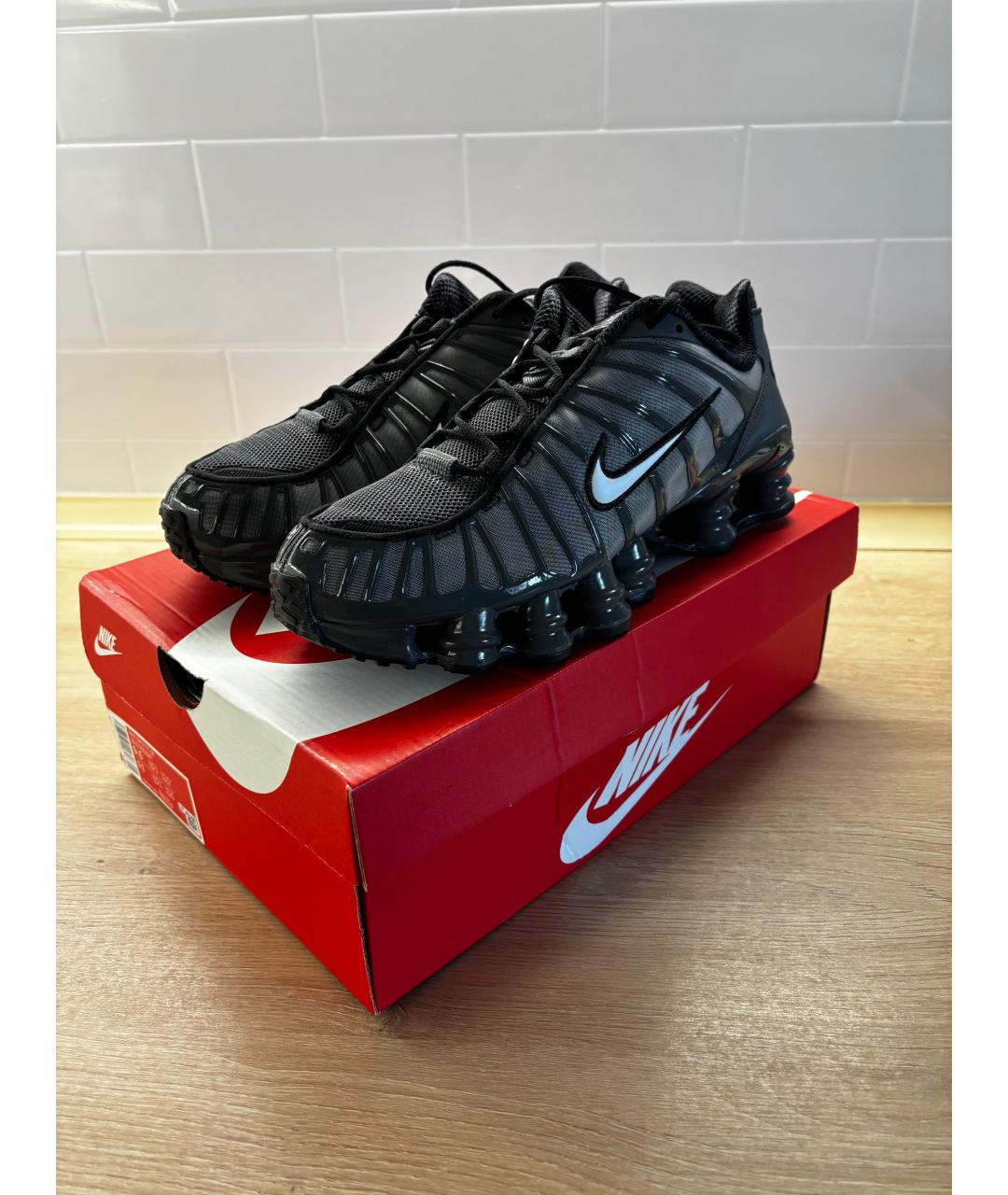 NIKE Антрацитовые синтетические низкие кроссовки / кеды, фото 2