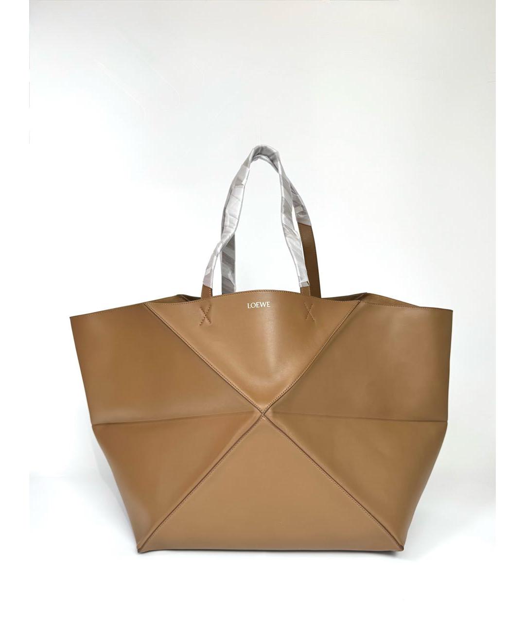 LOEWE Коричневая кожаная сумка тоут, фото 8